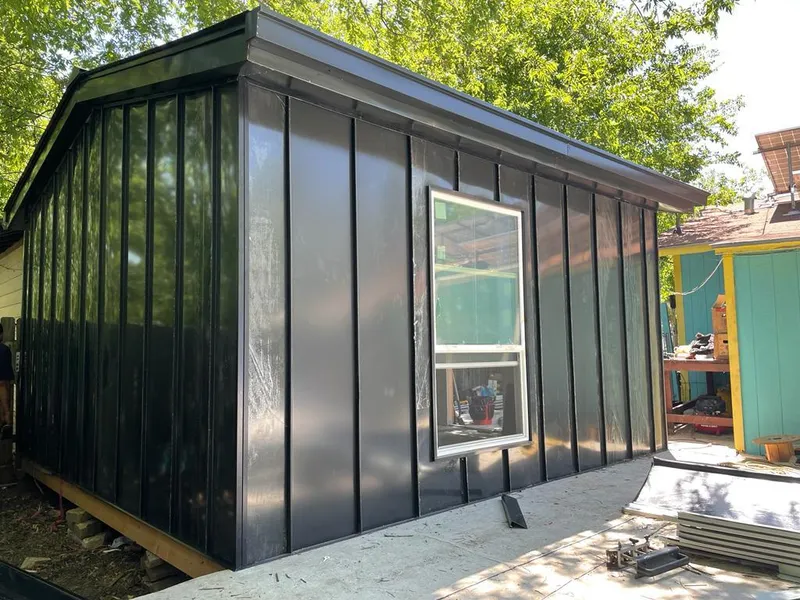 Black standing seam metal wall panels for Metal Roof Installation in Red Chute